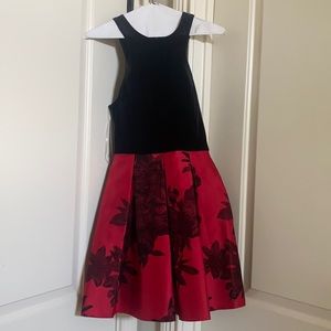 Black and Red floral bottom cocktail dress!